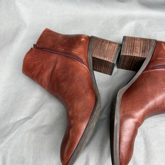 Enzo Angiolini Size 9.5 Ankle Boots Konak Shoes Leather Brown Red Jizelle - Picture 9 of 12